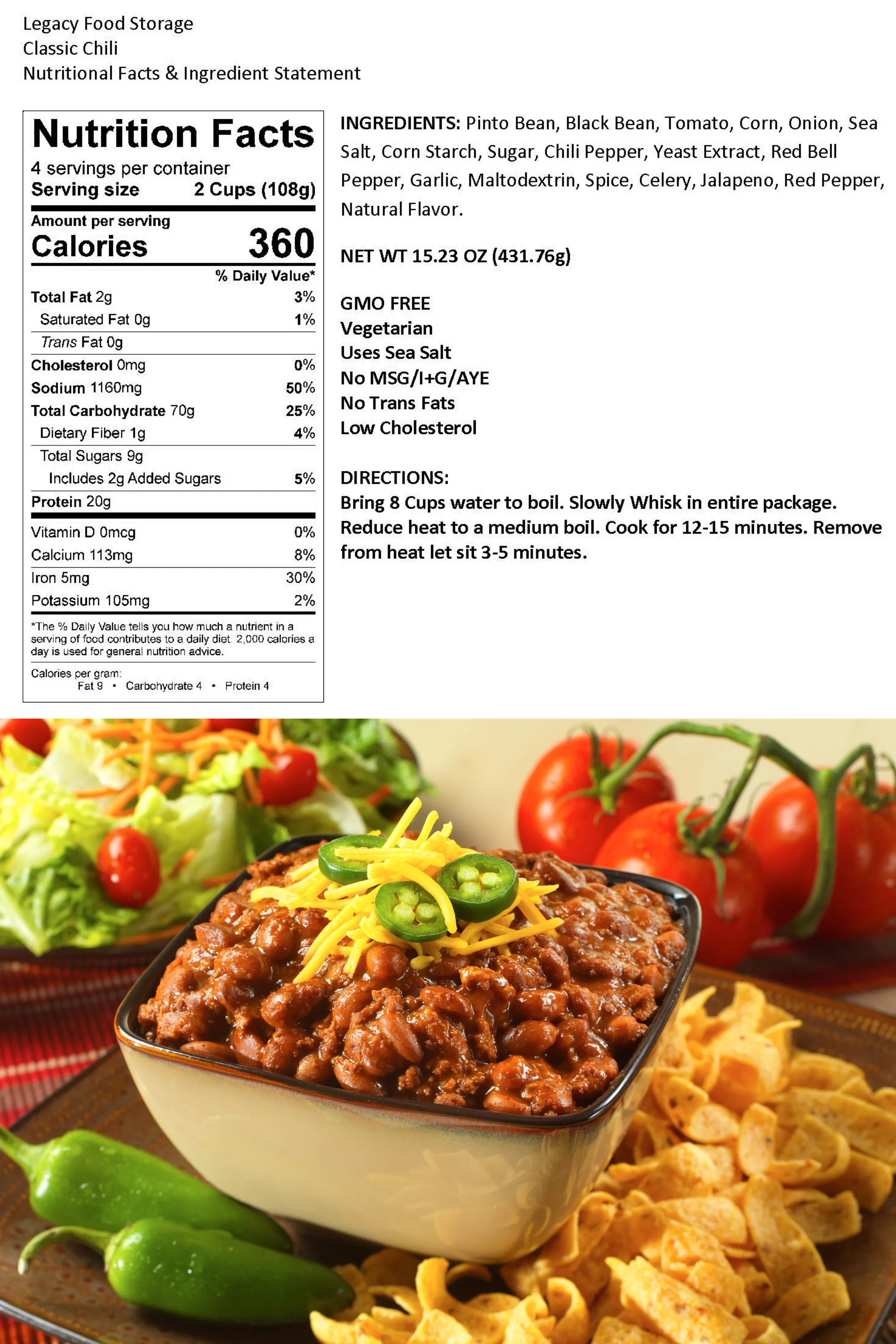 Legacy Premium Breakfast & Entrée Package - 4320 Servings