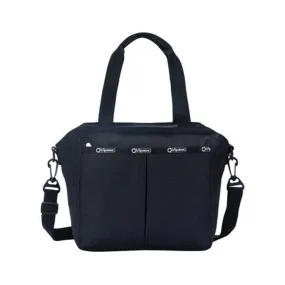 LeSportsac Nylon Top Handle Tote Bag Black Core Crossbody Denim Pique Handbag New