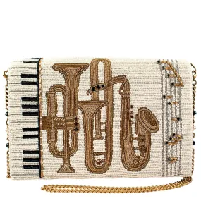 Mary Frances Play for Me Beaded Crossbody Clutch Music Instruments Handbag Ivory Mary Frances Play for Me Beaded Crossbody Clutch Music Instruments Handbag Ivory