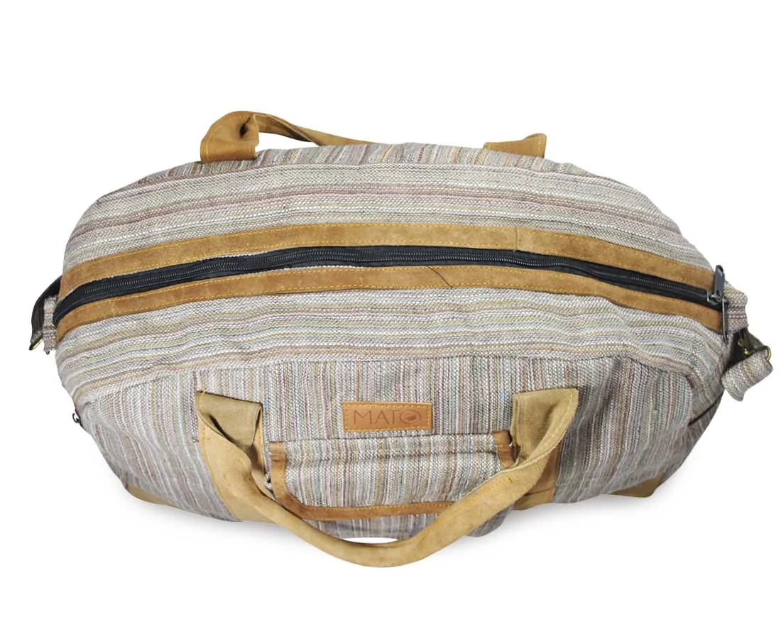 Mato Allo Overnight Weekender Travel Duffel Bag Brown Suede