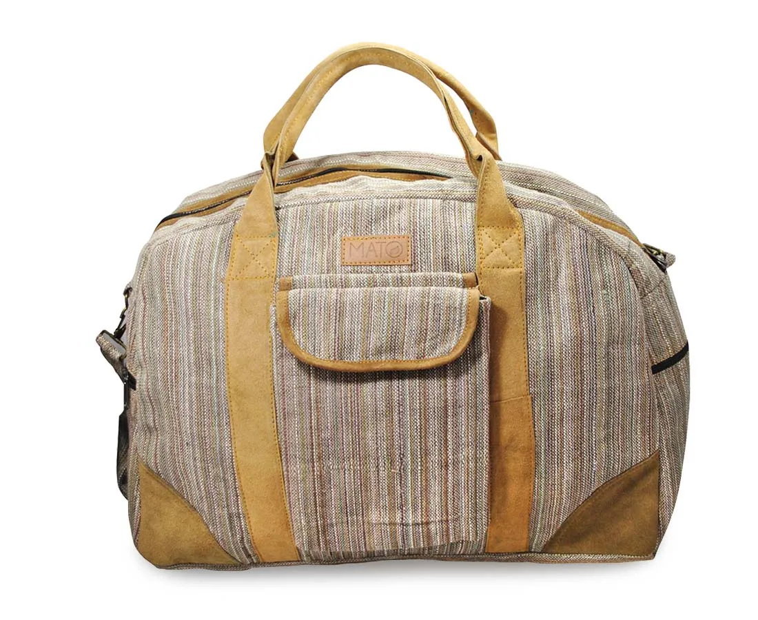 Mato Allo Overnight Weekender Travel Duffel Bag Brown Suede
