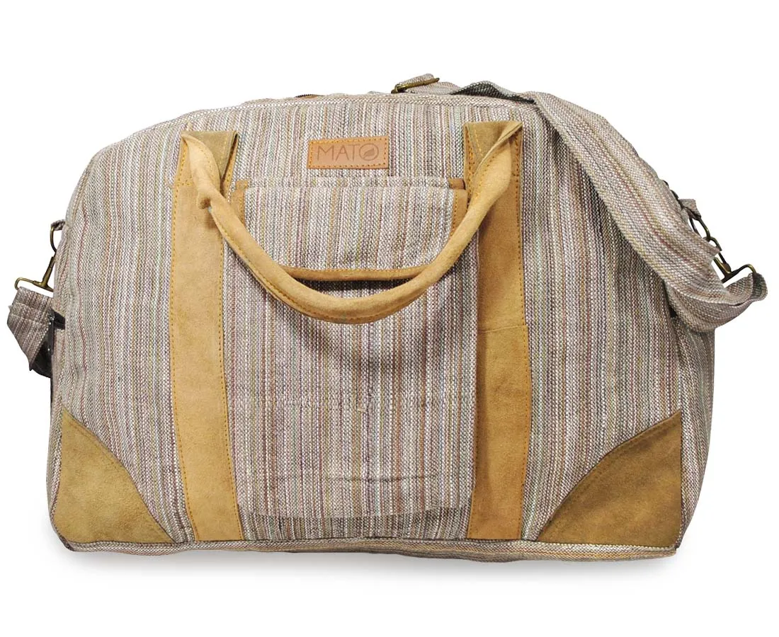 Mato Allo Overnight Weekender Travel Duffel Bag Brown Suede