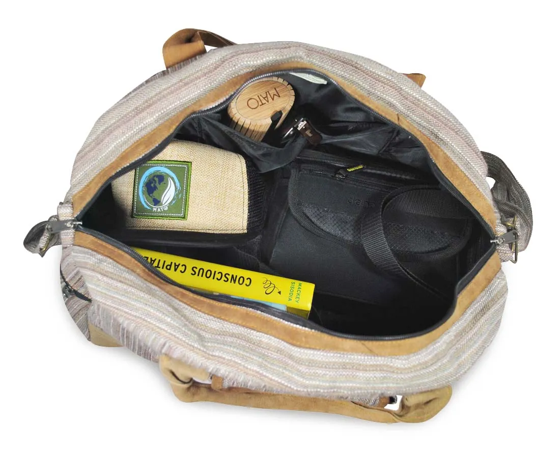 Mato Allo Overnight Weekender Travel Duffel Bag Brown Suede