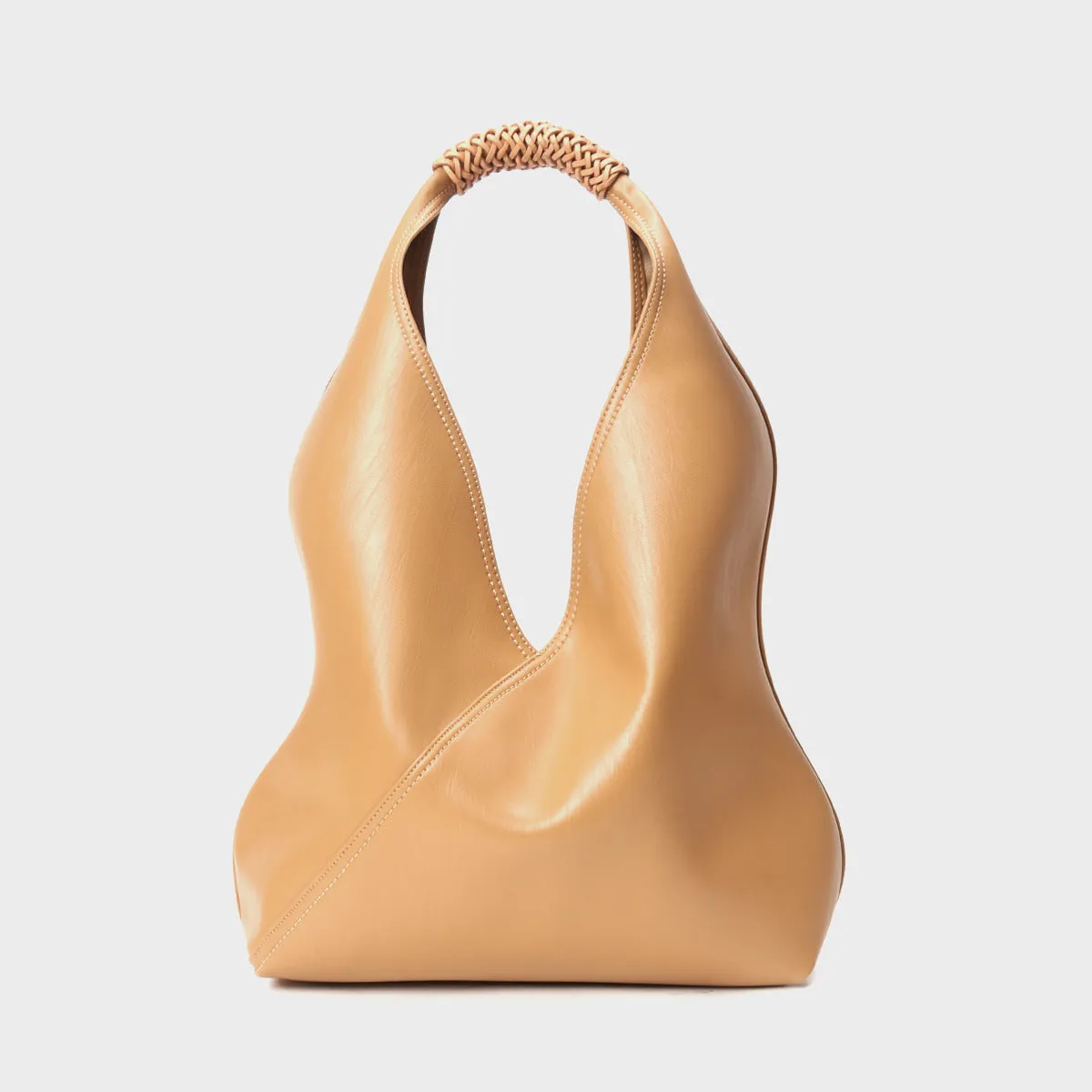 MINIMALIST BUCKET BAG | Genuine Leather | Woven Handle | Fashion Tote Bag | Women Handbag | Birthday Gift | Christmas Gift | Gift for Her