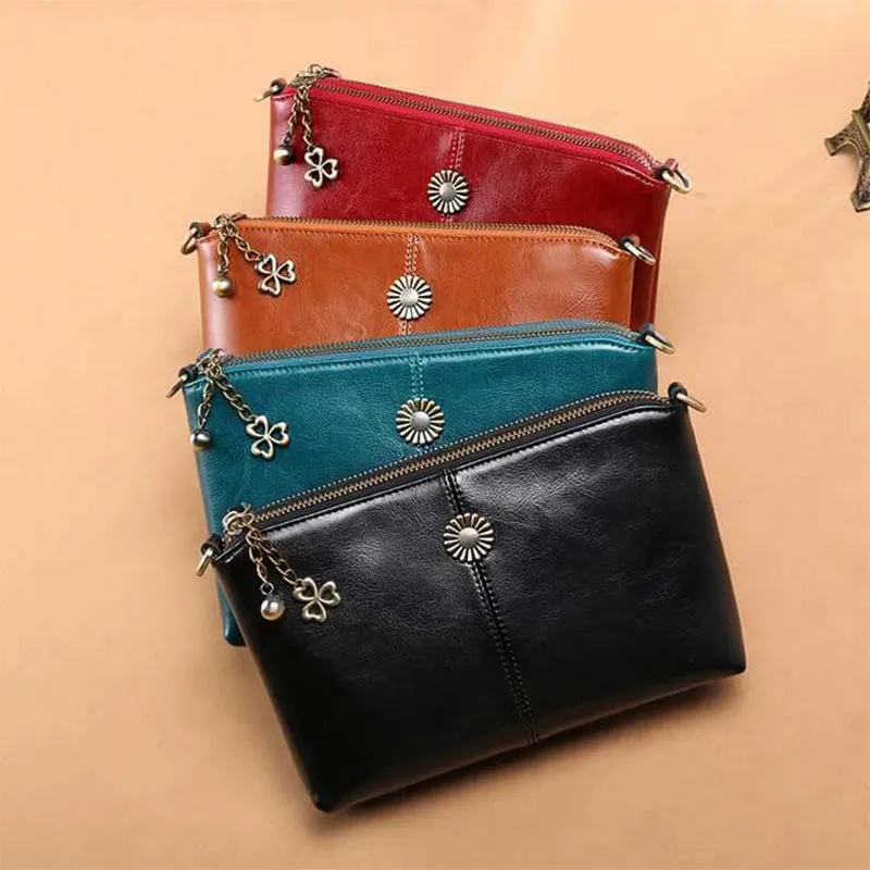 Multi-pocket Leather Clutch Bag Women's Crossbody Bag Phone Bag Mini Purse