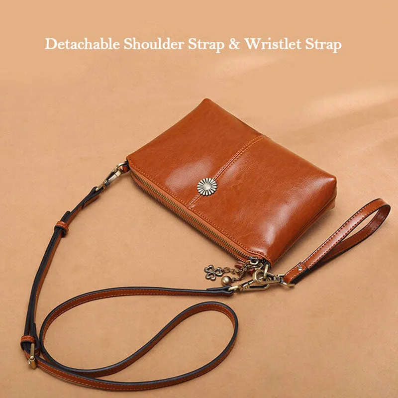 Multi-pocket Leather Clutch Bag Women's Crossbody Bag Phone Bag Mini Purse