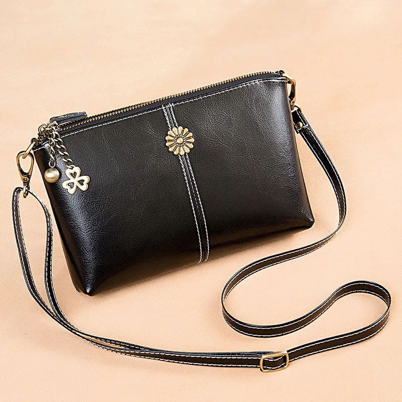 Multi-pocket Leather Clutch Bag Women's Crossbody Bag Phone Bag Mini Purse