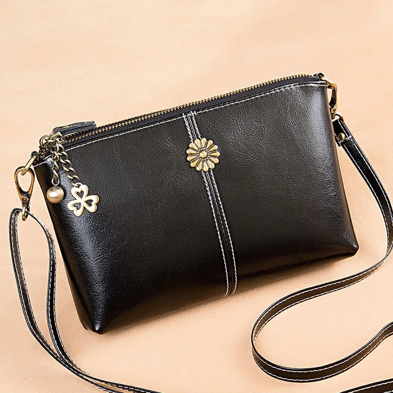 Multi-pocket Leather Clutch Bag Women's Crossbody Bag Phone Bag Mini Purse