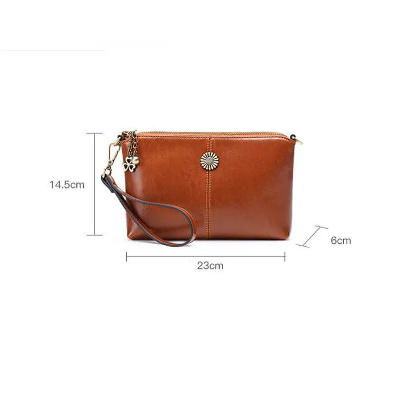 Multi-pocket Leather Clutch Bag Women's Crossbody Bag Phone Bag Mini Purse