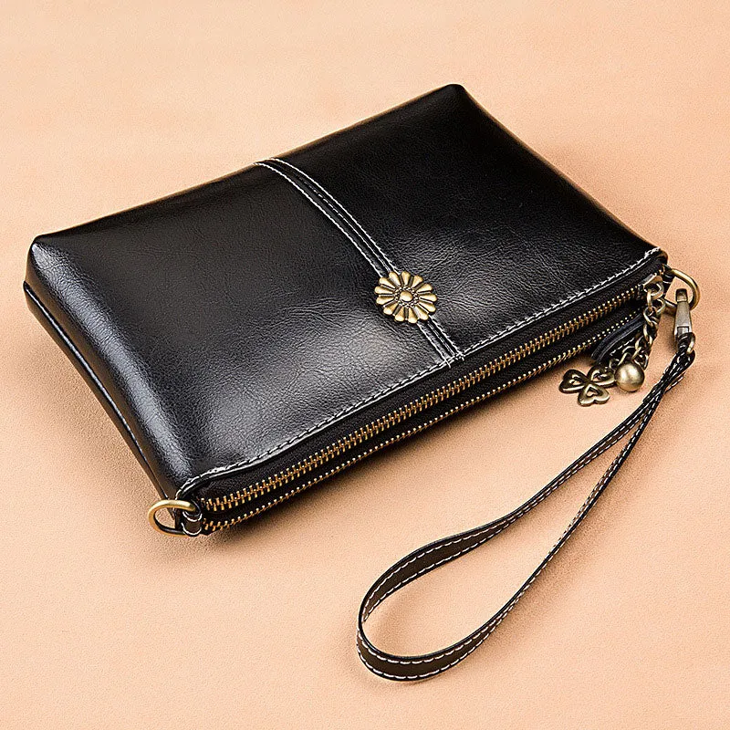 Multi-pocket Leather Clutch Bag Women's Crossbody Bag Phone Bag Mini Purse