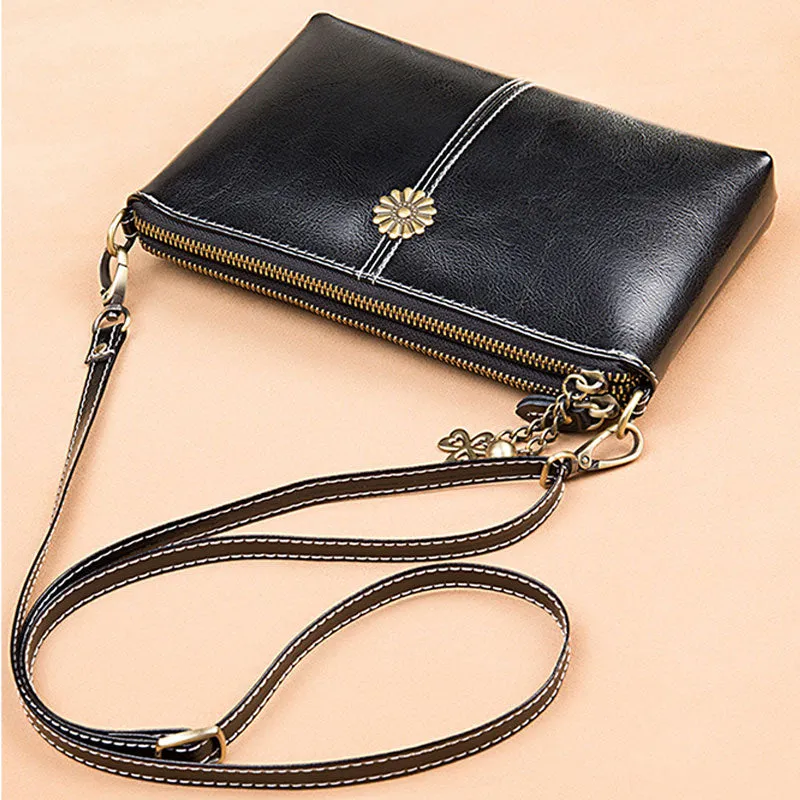 Multi-pocket Leather Clutch Bag Women's Crossbody Bag Phone Bag Mini Purse
