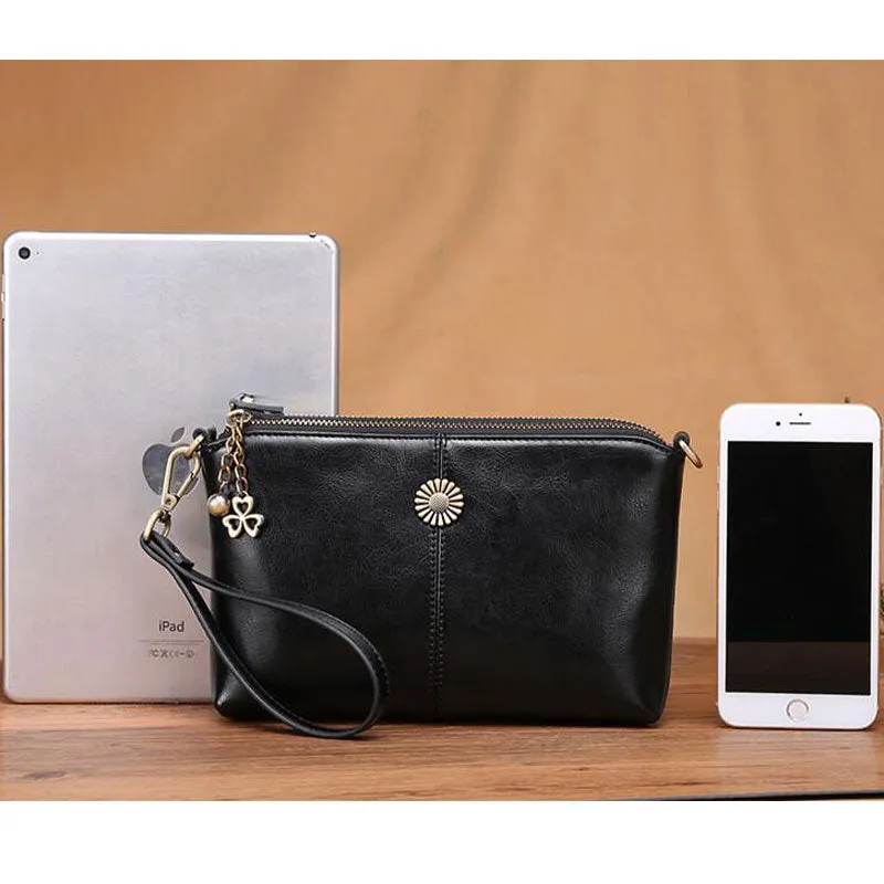 Multi-pocket Leather Clutch Bag Women's Crossbody Bag Phone Bag Mini Purse