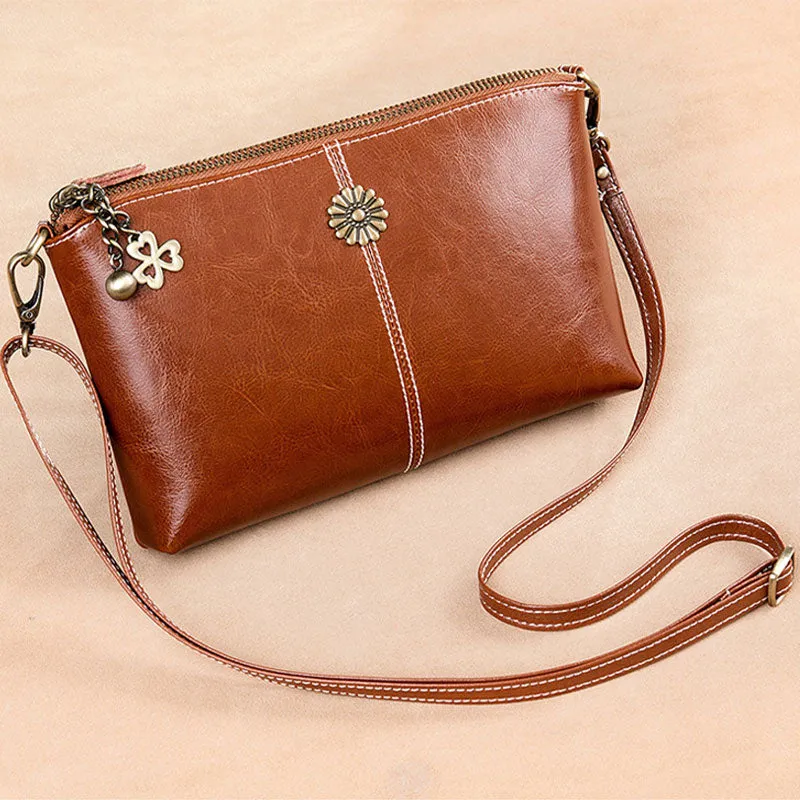 Multi-pocket Leather Clutch Bag Women's Crossbody Bag Phone Bag Mini Purse