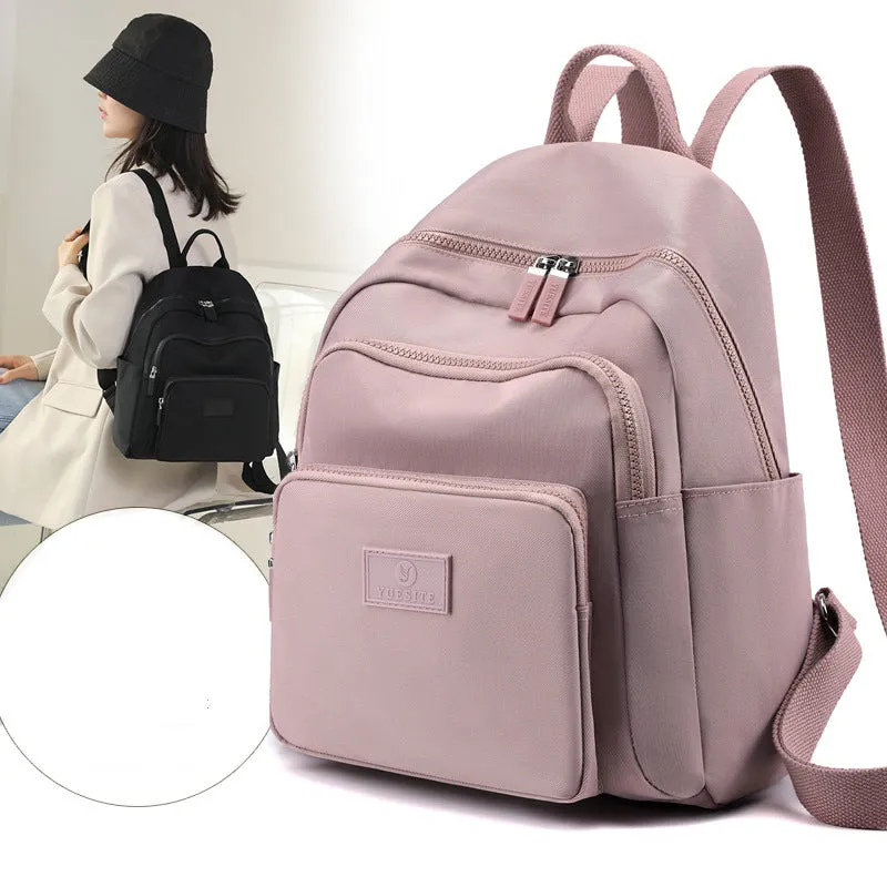 Multi-Pocket Nylon Backpack Daypack Medium Outdoor Travel Backpack for Women Girls