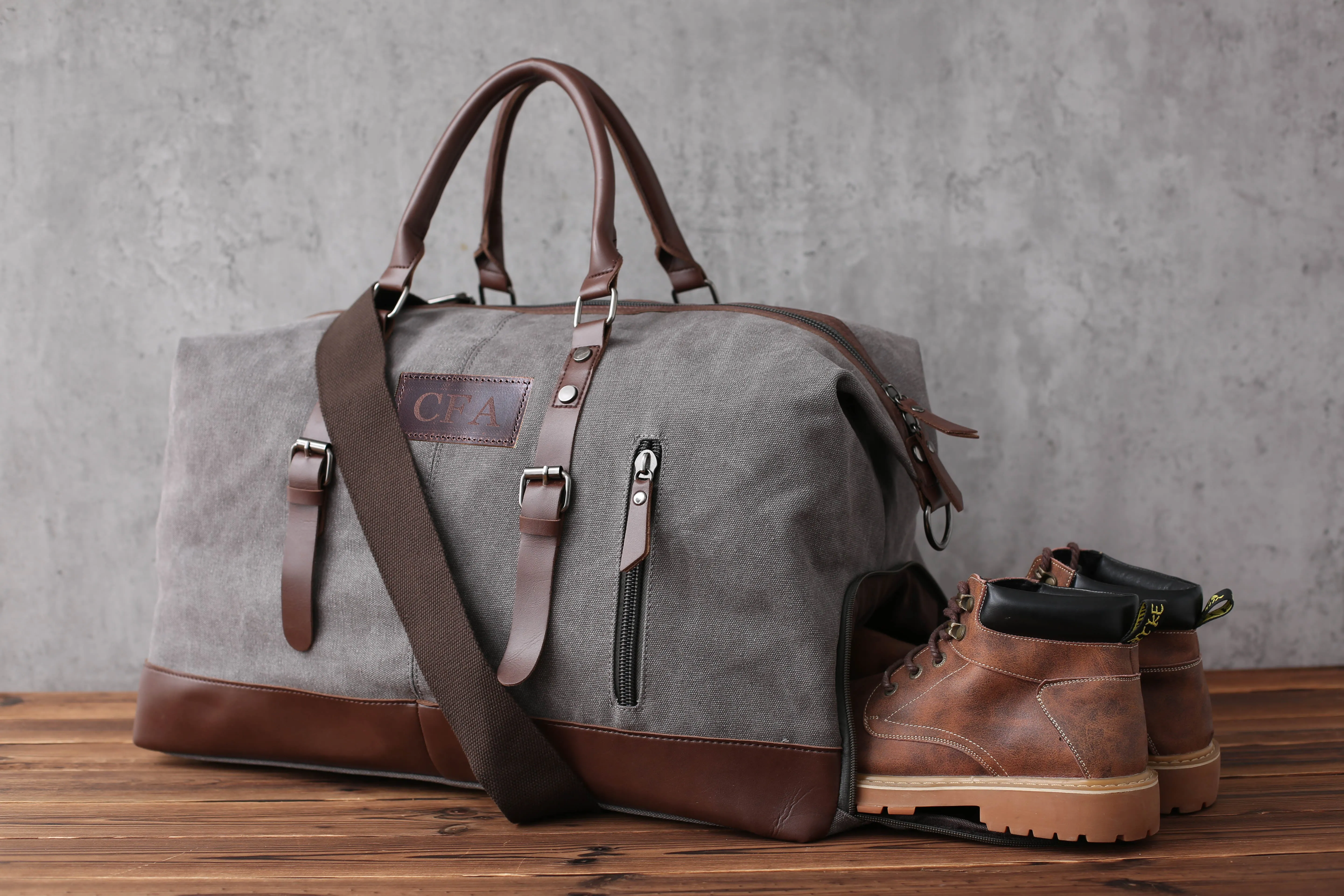 Personalized Groomsmen Gifts, Weekend Flight Bag with Shoe Pouch, Travel Duffel Bag,Christmas Gifts