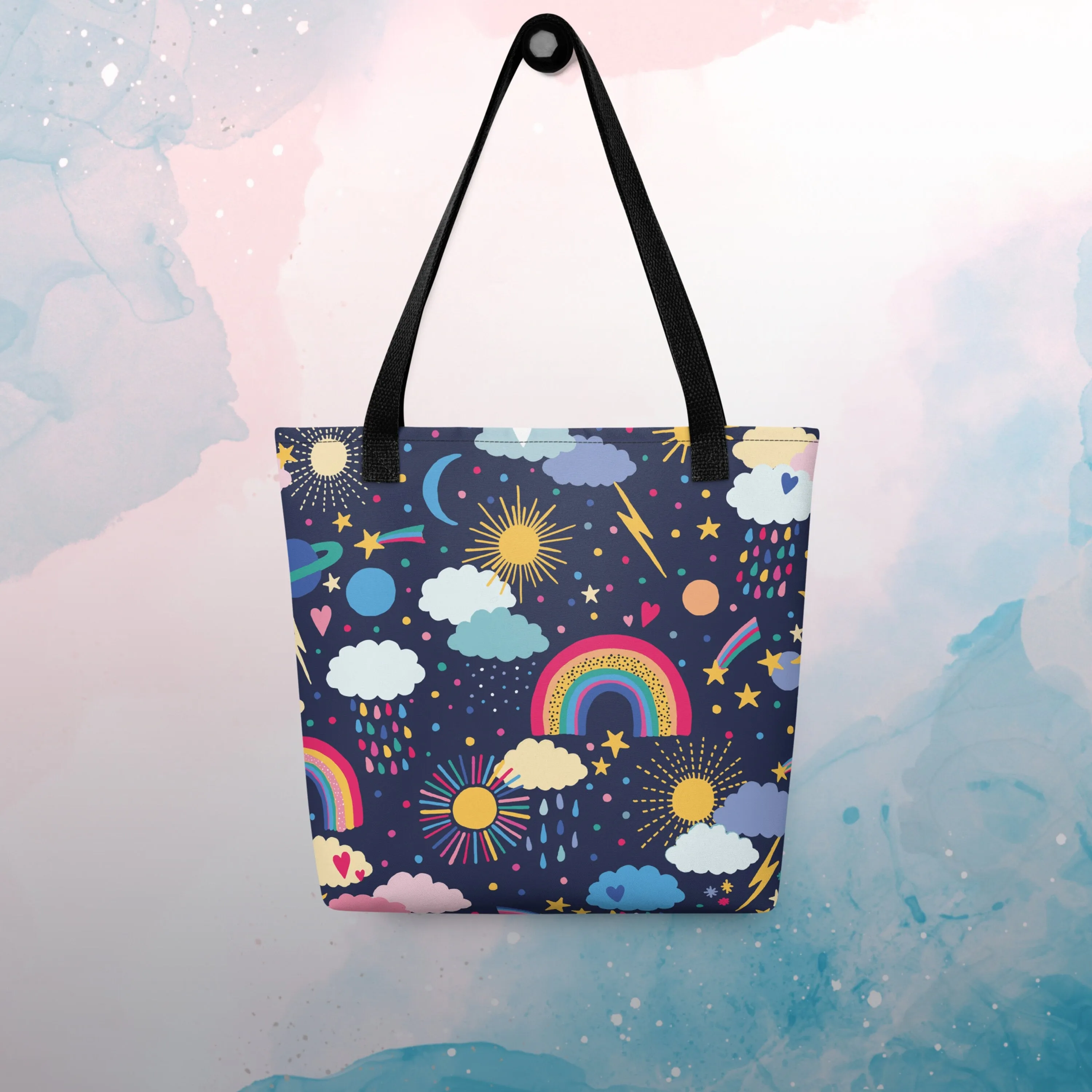Rainbows and Rainclouds Printed Tote bag