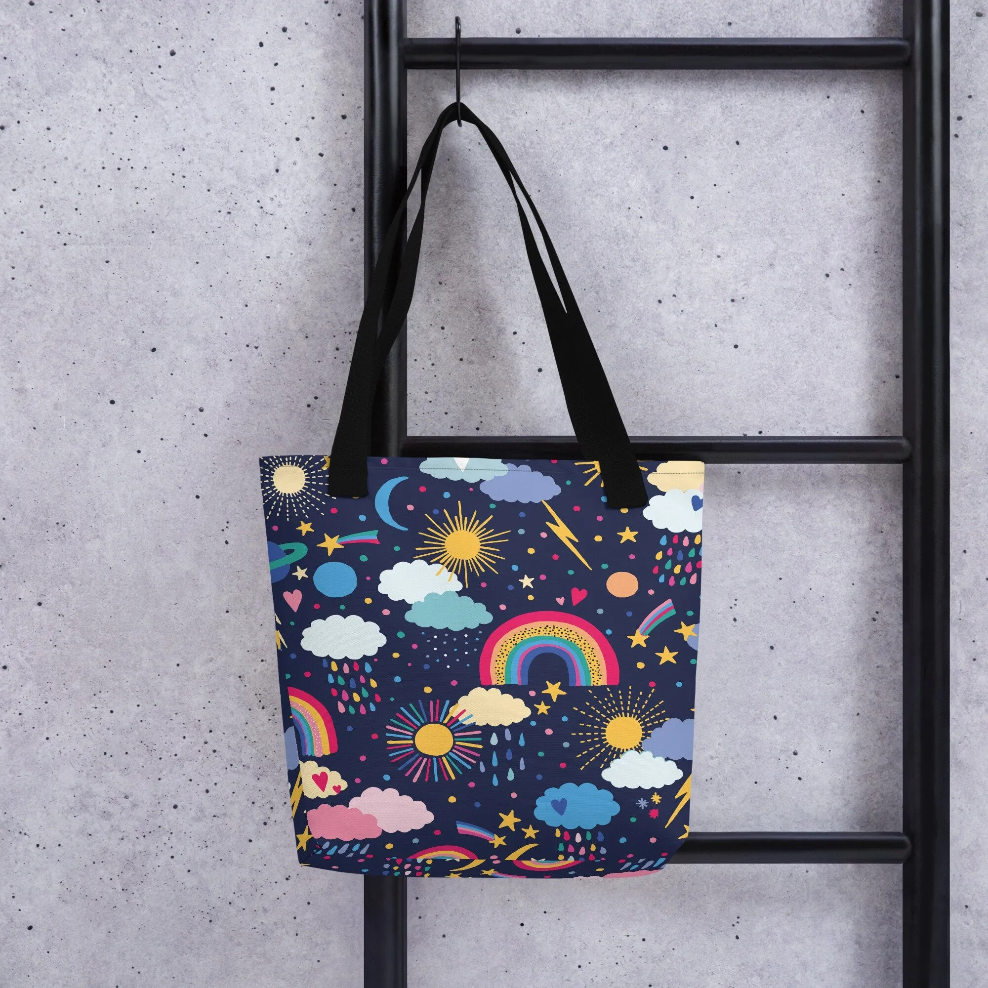 Rainbows and Rainclouds Printed Tote bag