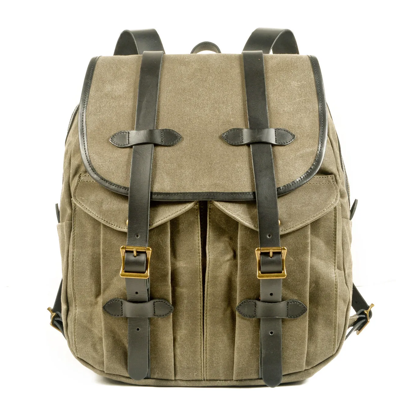 REALAIOT 2025 retro handmade casual backpack oil wax canvas splicing leather backpack outdoor travel mountaineering backpack
