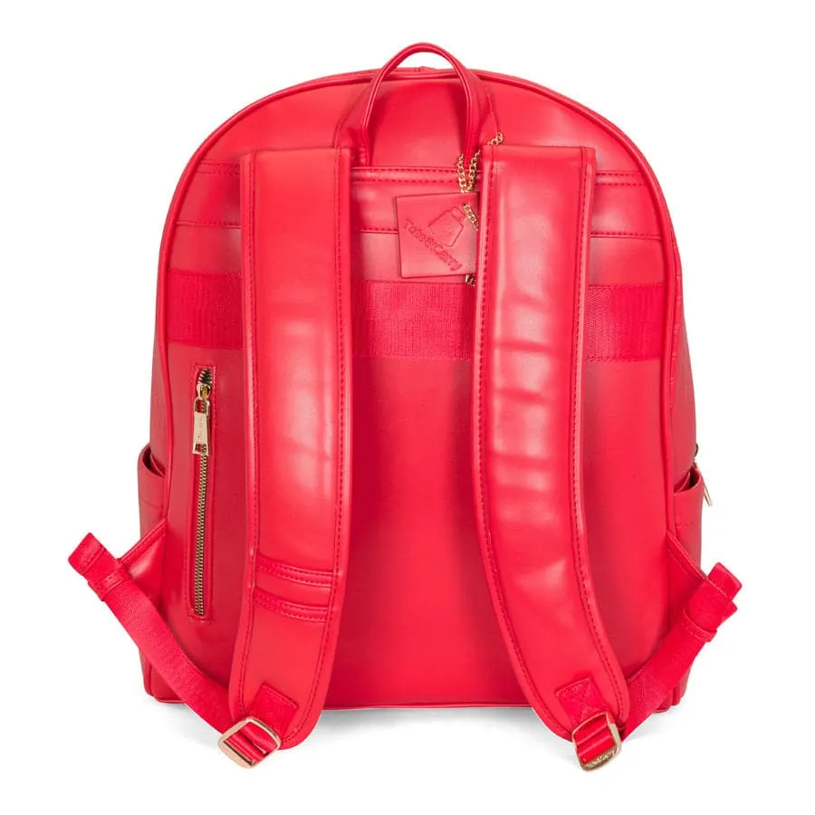Red Apollo 2 Faux Crocodile Skin Backpack & Rolling Duffle Bag