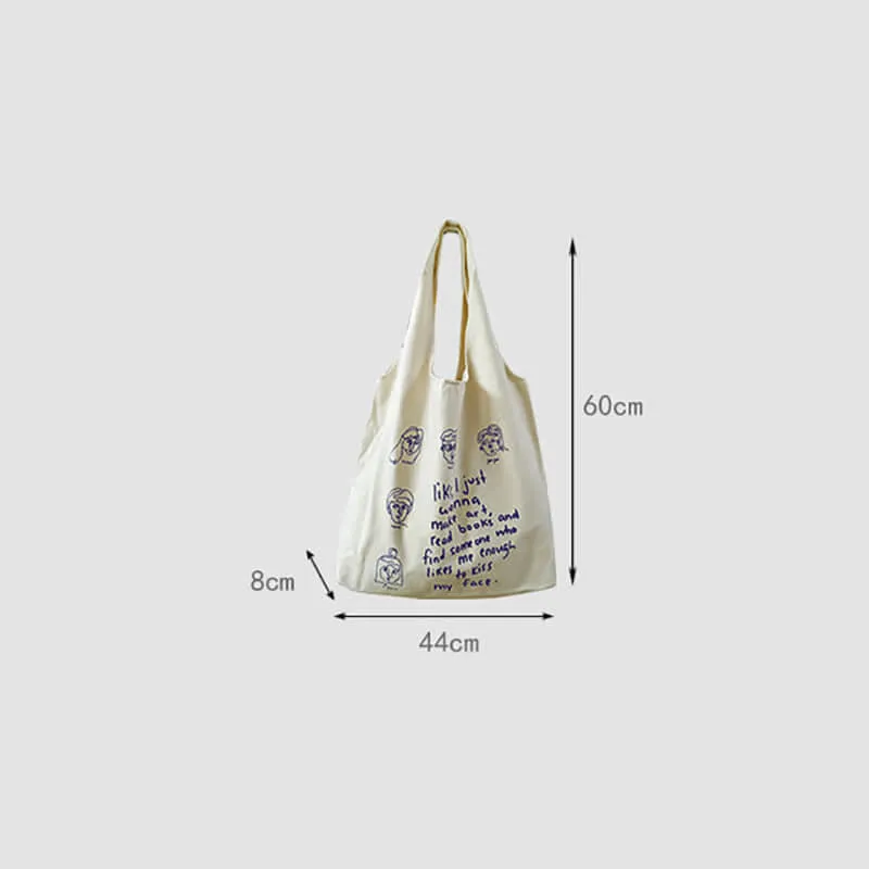 Retro canvas bag women's large capacity tote bag