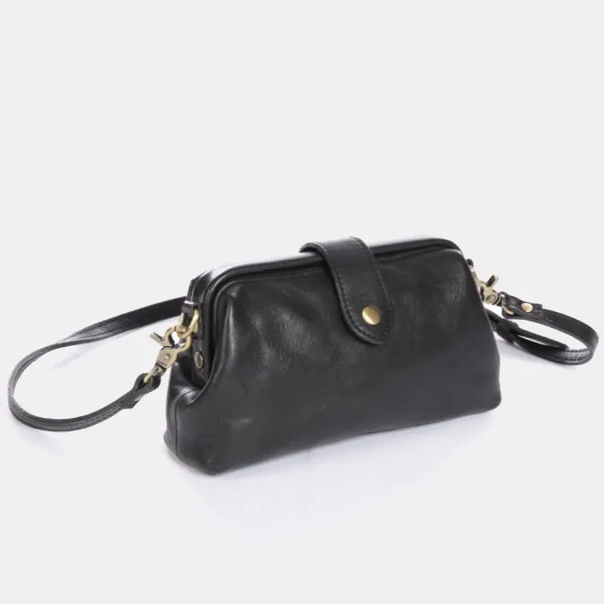 Retro Handmade Real Leather Phone Purse Handbags With Unique Opening