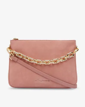 Samantha Crossbody - Dusty Pink Suede