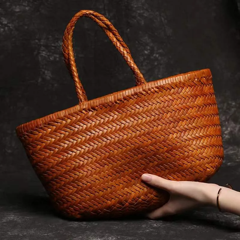 Soft Woven Italian Leather Tote Bag | Italian Woven Italian Slouchy Bag, Handmade Woven Leather Purse, Gift for Her
