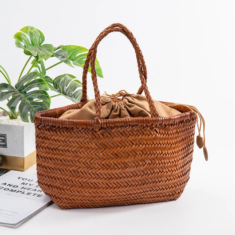 Soft Woven Italian Leather Tote Bag | Italian Woven Italian Slouchy Bag, Handmade Woven Leather Purse, Gift for Her