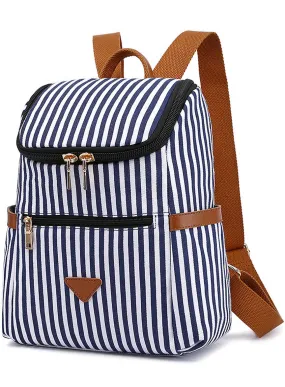 Striped Backpack Outdoor Canvas Casual Backpack