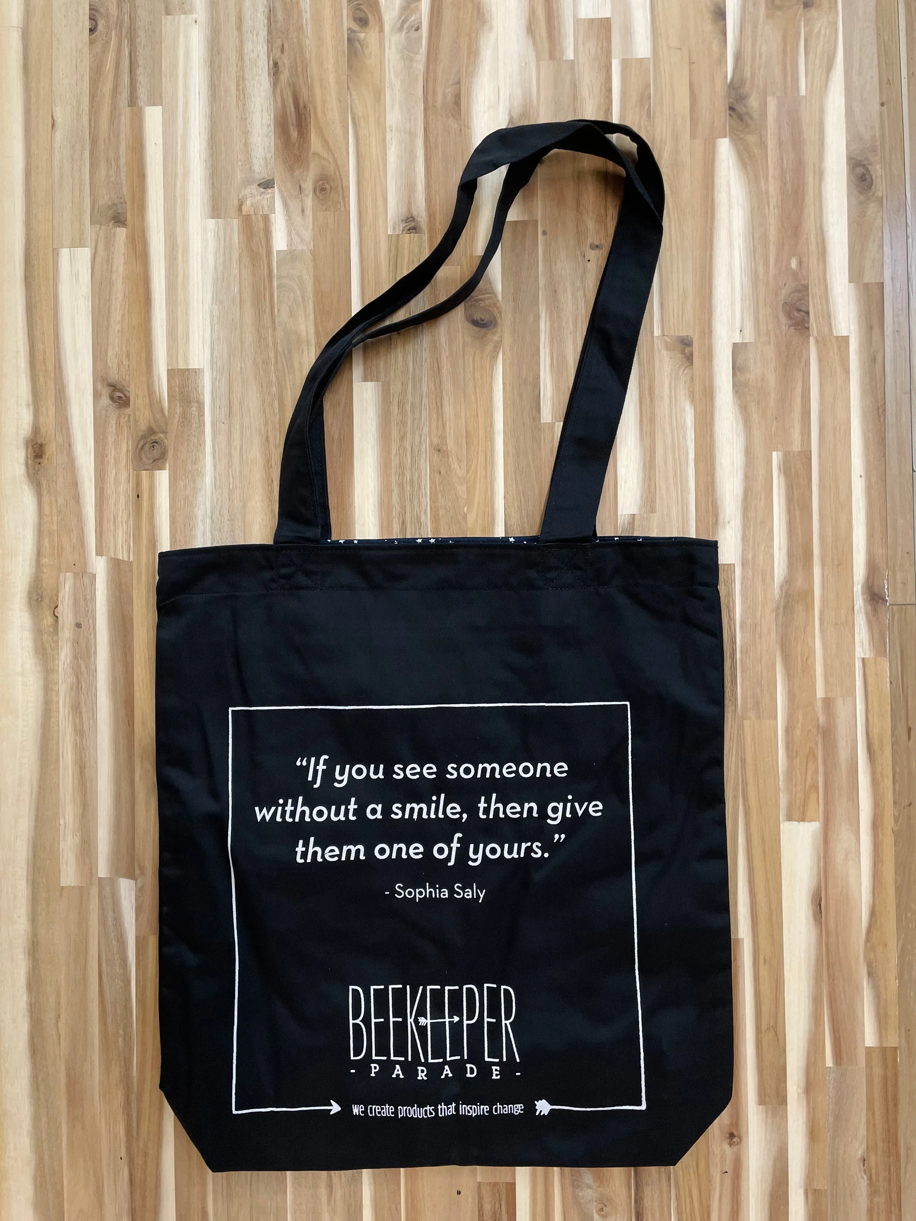 The "Sophia Saly" Quote Tote Large (Black Canvass)