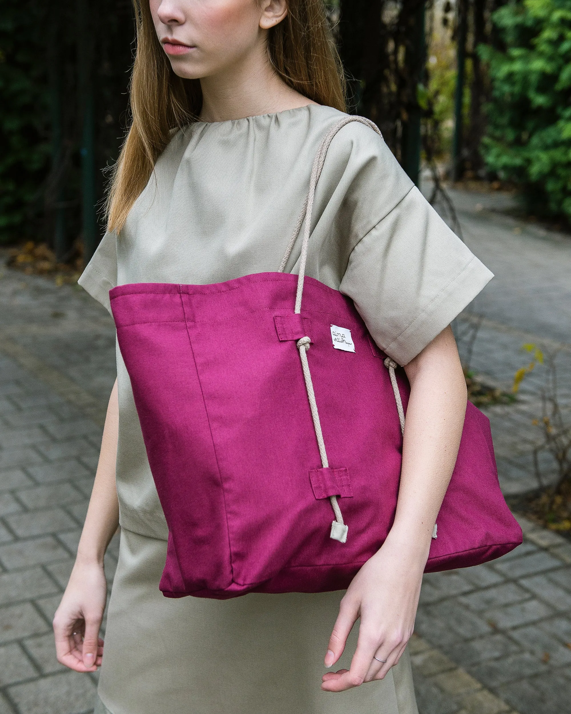 Tote bag / burgundy