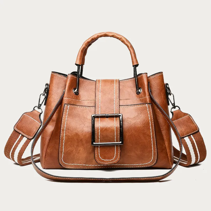 Tote For Women Large Capacity Vintage Bucket Style Crossbody Bag