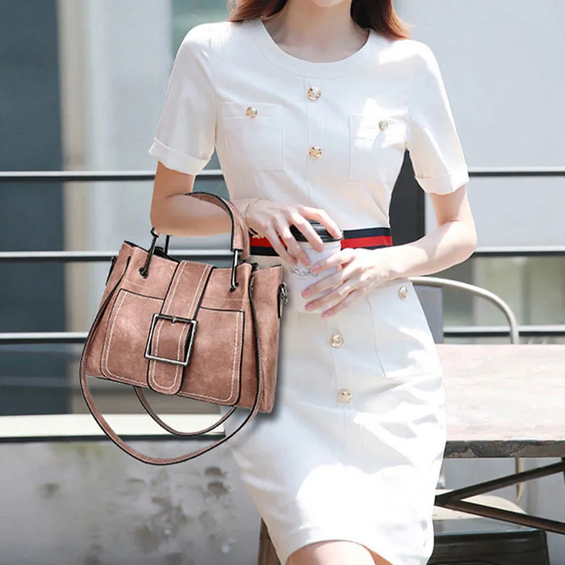 Tote For Women Large Capacity Vintage Bucket Style Crossbody Bag