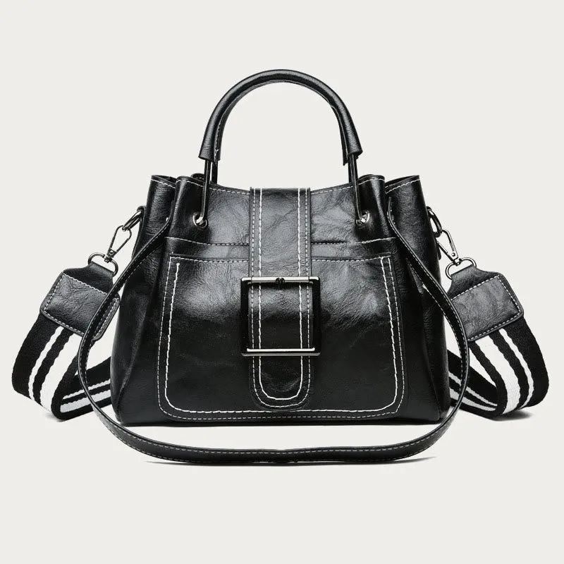 Tote For Women Large Capacity Vintage Bucket Style Crossbody Bag