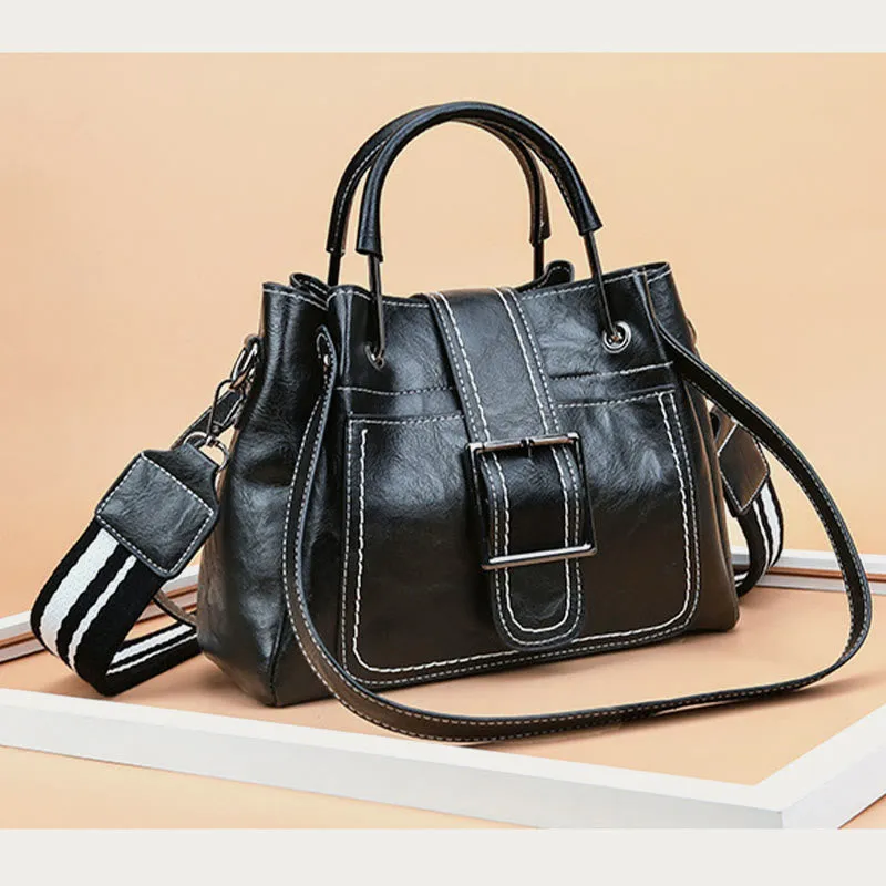 Tote For Women Large Capacity Vintage Bucket Style Crossbody Bag
