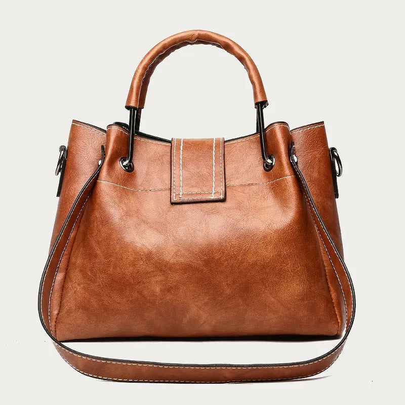 Tote For Women Large Capacity Vintage Bucket Style Crossbody Bag