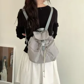 UAKISS  -  Outdoor Portablle Mochila Drawstring Mochilas Mujer Nylon Pocket Button Backpack Bolsa Korea Niche Student Bags for Women