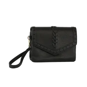 Whipstitch Crossbody/Wristlet - Black