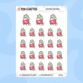 Youtube Unicorn Stickers